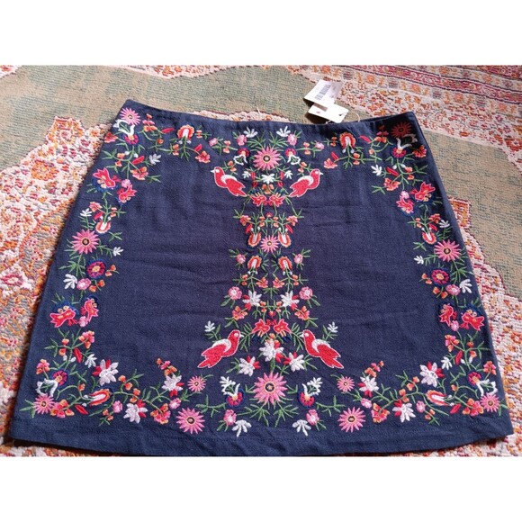 Alter'd State mini skirt bird flower embroidery L hippie boho NWT - Picture 1 of 4